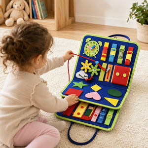 Tablero de Actividades para Bebés, Juguetes Montessori, Juguete Educativo de Aprendizaje, Juguetes para Autismo, Tablero de Actividades Portátil de Fieltro para Niños Pequeños - Product Image 2