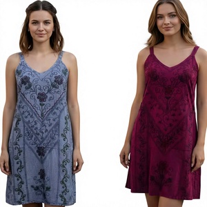 New 2025 Wholesale Women's Rayon Bohemian Vintage Modern Floral Digital Printed Lightweight Breathable V-neck Sleeveless - Product Image 1