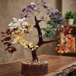 Handmade Agate <b>Tree</b> Gemstone Decorative Craft Colorful <b>Crystal</b> Chips for Home Feng Shui Collectible Decoration Brand - Product Image 2
