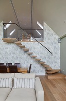 Vente en gros d'escaliers en verre de luxe modernes avec panneaux suspendus en acier, bois et pierre Designs d'intérieur de haute qualité