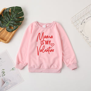 Produttore san valentino felpa abbinata alla <span class=keywords><strong>madre</strong></span> e alla <span class=keywords><strong>figlia</strong></span> per famiglia vestito abbinato Logo stampato personalizzato di alta qualità - Product Image 6