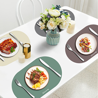 Set de table antidérapant double face couleur avec texture simili cuir, résistant à la chaleur, pour table de salle à manger, cuisine, OEM