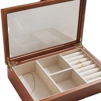 Boîte à bijoux en bois rétro personnalisée DS recyclable avec doublure en microfibre, support haut de gamme pour colliers et boucles d'oreilles, coffret cadeau exquis