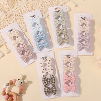 Nouveau 4 pièces/2 pièces Style coréen tissu Floral arc pince à cheveux ensemble pour enfant fille belle impression à la main épingle à cheveux accessoires de cheveux bijoux