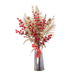Arrangement floral artificiel CallaFloral : Baies rouges et fougères pour vase, décoration maison et mariage CF01112 - Product Image 5
