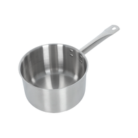 Casserole à parois hautes à poignée unique, en acier inoxydable 304, avec fond épais composite, pour lait et sauces, avec couvercle