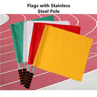 Drapeaux d'arbitre de football mondial, drapeaux de juge de touche de football en polyester, impression numérique de logo personnalisé, signal de patrouille d'arbitre