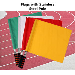 Drapeaux d'arbitre de football mondial, drapeaux de juge de touche de football en polyester, impression numérique de logo personnalisé, <span class=keywords><strong>signal</strong></span> de patrouille d'arbitre - Product Image 3