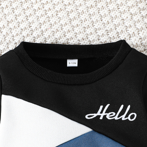 Conjunto de Dos Piezas con Estampado de Letras para Niños, Camiseta de Manga Larga, Pantalones Deportivos Casuales, Ropa de Lana para Niños, Primavera/Otoño, Tallas 6-24 - Product Image 3