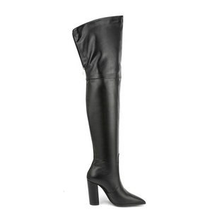 Super Wide Fit Large Size 47 Women Over the Knee High <b>Boots</b> Chunky Heels Thigh High Back Zipper Booties Custom Shoes - Product Image 4