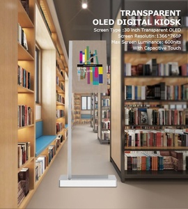 จอแสดงผล OLED แบบตั้งพื้นขนาด 55 นิ้ว โปร่งใส ความละเอียด 4K HD แบบสัมผัส  บางเฉียบ จอแสดงผลดิจิทัลแบบโปร่งใส OLED - Product Image 6