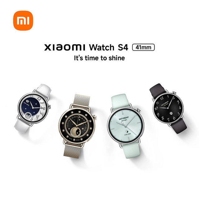 Xiaomi Watch S4 41mm AMOLED Display Fitness & Sleep Tracker with SOS Button Thermometer Rubber Band 5 ATM Waterproof