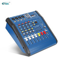 Console de mixage audio amplifiée 4 canaux avec amplificateur de puissance 48V pour DJ, musique à domicile et karaoké