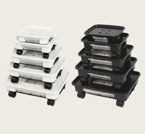 Plafarm – Sous-plat rectangulaire noir résistant à la décoloration pour pot de fleurs, plateau à plantes en plastique robuste avec réservoir d'eau, pour extérieur, balcon, jardin - Product Image 1