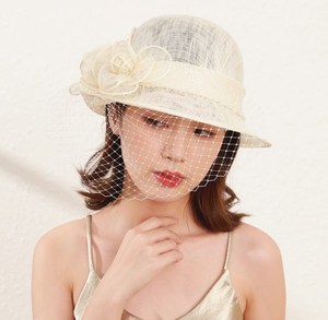 Nuevo Sombrero de Iglesia de Sinamay para Mujer, Estilo Fiesta, Filipinas, con Base Fascinadora, para Adultos, KT-1622, Liso Teñido, en Venta - Product Image 4