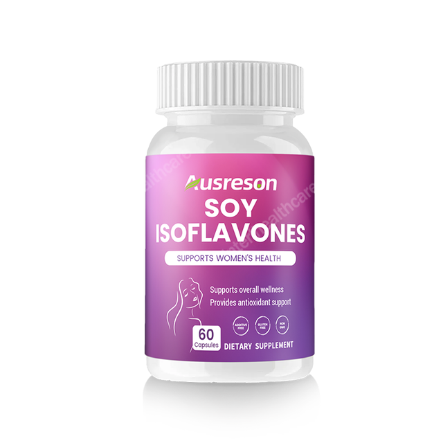 Ausreson OEM Soy Isoflavones Genistein Capsule Private Label Supplement Organic Natural Extract Soybean Soy Isoflavones Capsules