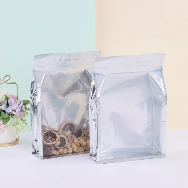 Ying Yang alluminato sacchetto di imballaggio alimentare spot trasparente cerniera cibo autosigillante sigillo otto lati riciclabile