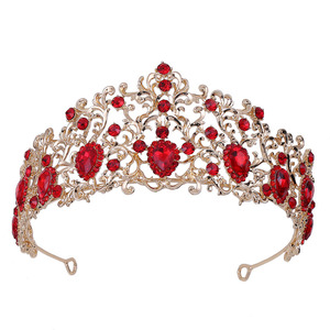 Accessori per capelli da sposa per feste di Festival all'ingrosso Princess Girls Bridal Crown Tiara Glass strass Crown diademi - Product Image 2