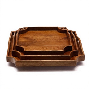 Plateau de petit-déjeuner en bois de sheesham et d'acacia élégant, parfait pour la salle à manger, la cuisine et la décoration du salon, avec un design artistique - Product Image 1