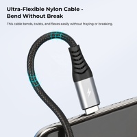 Câble de données tressé en nylon Type-C vers Type-C 60W PD 3.0 à charge rapide pour Android, iOS, ordinateurs, tablettes, ordinateurs portables