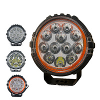 Projecteur de travail LED 60W, rond de 5,06 pouces, blanc ambre bicolore, IP67, 10-30V DC 12V 24V, pour camion, tout-terrain, SUV, jaune