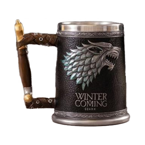 Chope à bière Game of Thrones Stark Wolf Tankard Winter Is Coming en résine et acier inoxydable - Product Image 6