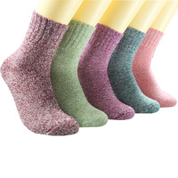 Tricot chaud décontracté en laine pour femme, chaussettes d'hiver confortables en peluche, nouveauté 2022