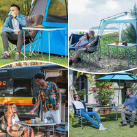 Table à manger pliable de camping en aluminium à hauteur réglable portable pour événements en plein air mariage