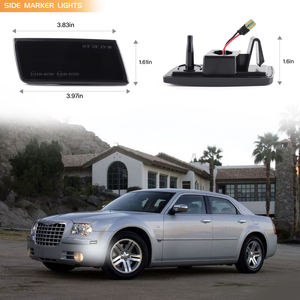 ไฟเลี้ยวหน้ากันชน 2 ชิ้น สำหรับ Chrysler 300 เลนส์รมดำ ไฟ LED สีขาว ไฟเลี้ยวข้างแบบแถวเดียว - Product Image 5
