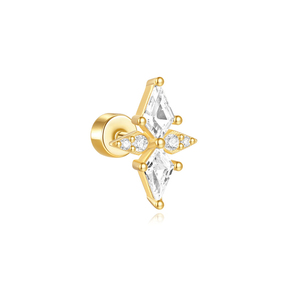 Meilleures ventes : Boucle d'oreille clou géométrique en forme de cerf-volant aquatique en argent 925 plaqué or - Product Image 1