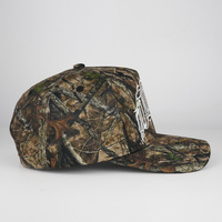 Gorra de Béisbol Camuflada de Alta Calidad con 5 Paneles, Impresión Digital por Sublimación Estilo Real Tree y Logotipo Personalizado Bordado