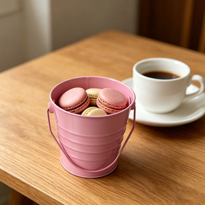 High-quality party supplies and decorations Cubo De Metal Pink 10x10.5cm Party Decorations - Product Image 3