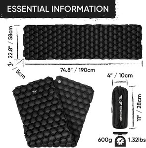 Colchón de Aire Autoinflable Ultraligero para Acampar, Impermeable, para Exteriores, con Bolsa - Product Image 2