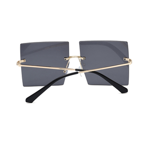 Trendy Fashion High Quality <strong>Square</strong> Geometric Shades Oversized Rimless Rectangle <strong>Sunglasses</strong> - Product Image 6