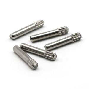 Goupille droite moletée en acier inoxydable, certifiée ISO, brillante, non revêtue, de style sous-dimensionné, pour machines industrielles, personnalisable - Product Image 1