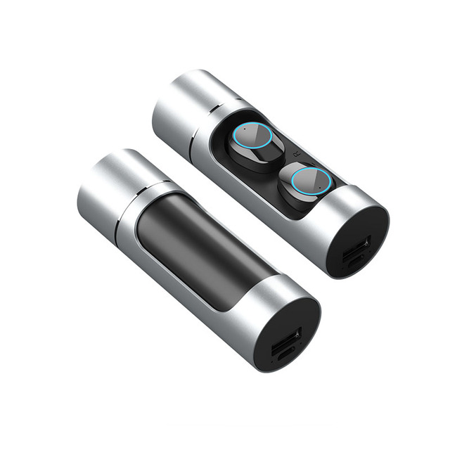 Most Comfortable IPX5 Waterproof K01 Black TWS Bt Wireless Earbuds With 1000mah Power Bank Earbuds