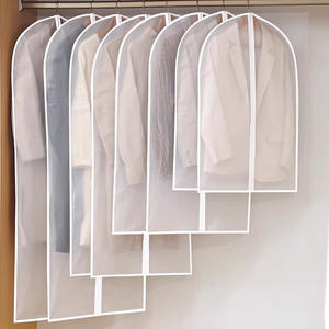 Housse de protection transparente pour vêtements, épaissie, de type rectangulaire avec crochets, pour costumes et doudounes longues, usage domestique - Product Image 4