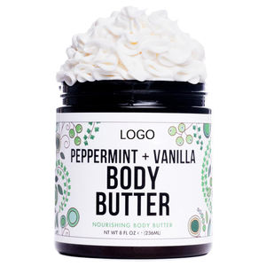 Özel etiket vücut fırçalayın ile çırpılmış Shea yağı ve saf uçucu yağ Ultra nemlendirici gül losyon tüm doğal nemlendirici - Product Image 1