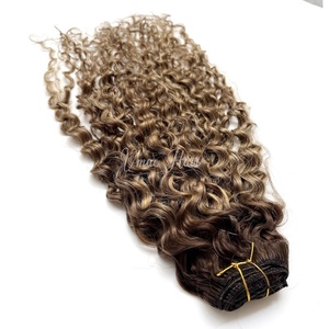 Extensiones de <span class=keywords><strong>Cabello</strong></span> Humano Real con Clip VMAE, <span class=keywords><strong>Cabello</strong></span> Virgen Natural con Raíz Oscura, <span class=keywords><strong>Balayage</strong></span> 613, Reflejos Rubios, Rizado Afro, Rizado Profundo - Product Image 2