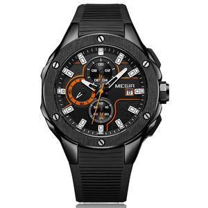 Reloj cronógrafo multifuncional para hombre, reloj deportivo de cuarzo con correa de silicona - Product Image 1