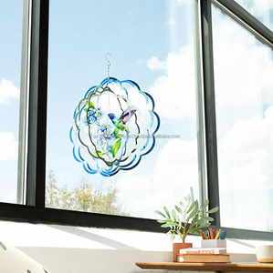 Molino de Viento con Forma de Pájaro Colgante, Adornos para Interiores y Exteriores, Molinos de Viento Metálicos 3D para Decoración de Jardín y Patio, Escultura de Viento Artística para Jardín - Product Image 3