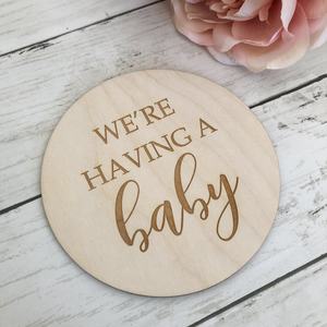 Panneau en bois « Nous avons un bébé » pour <span class=keywords><strong>annonce</strong></span> de <span class=keywords><strong>grossesse</strong></span>, décorations élégantes pour fête - Product Image 1