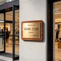 Plaque de porte publicitaire créative en laiton/aluminium avec logo personnalisé, résistante aux intempéries IP65