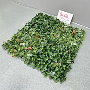 Beda seda flor parede de plástico malha de volta arranjo planta verde pano de fundo 5d artificial rosa real toque festa de casamento decoração