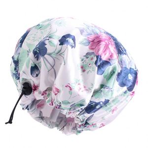 GTOP Vente en gros Logo personnalisé EVA Bonnet de bain en satin imperméable avec ficelle de serrage réglable Bonnets de douche pour femmes - Product Image 4