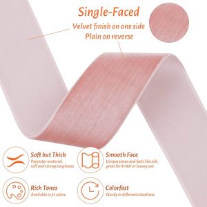 Ruban en velours tissé personnalisé en polyester/nylon écologique, simple face, largeur 6mm-50mm, pour décorations et artisanat (vente en gros) - Product Image 3