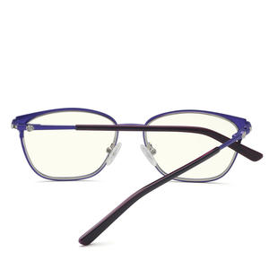 Lunettes carrées en métal gris Jack anti-lumière bleue pour femmes 5114, monture complète, lunettes optiques non prescriptives - Product Image 3