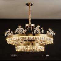 Le lustre en cristal moderne populaire a mené l'éclairage accrochant de luxe pour la maison de villa