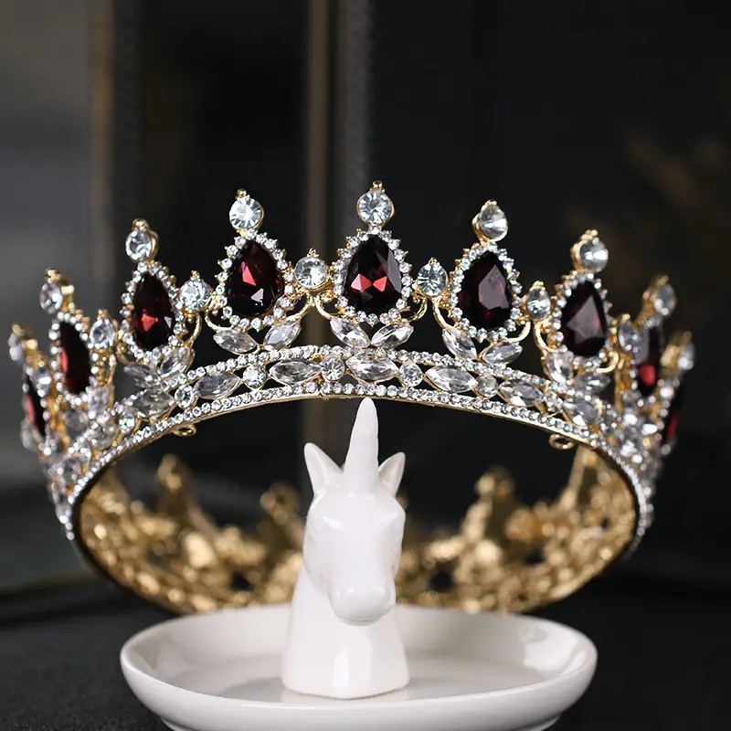 Crystal Vintage Royal Queen King Tiara and Crown Men/Women Pageant Prom Diadems Hair Ornaments Wedding Hair Jewelry Accessories
