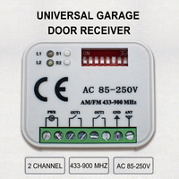 Récepteur de télécommande pour ouvre-porte, module relais double canal 2CH AC 85-250V, 433-900mhz, code fixe, code roulant, commande